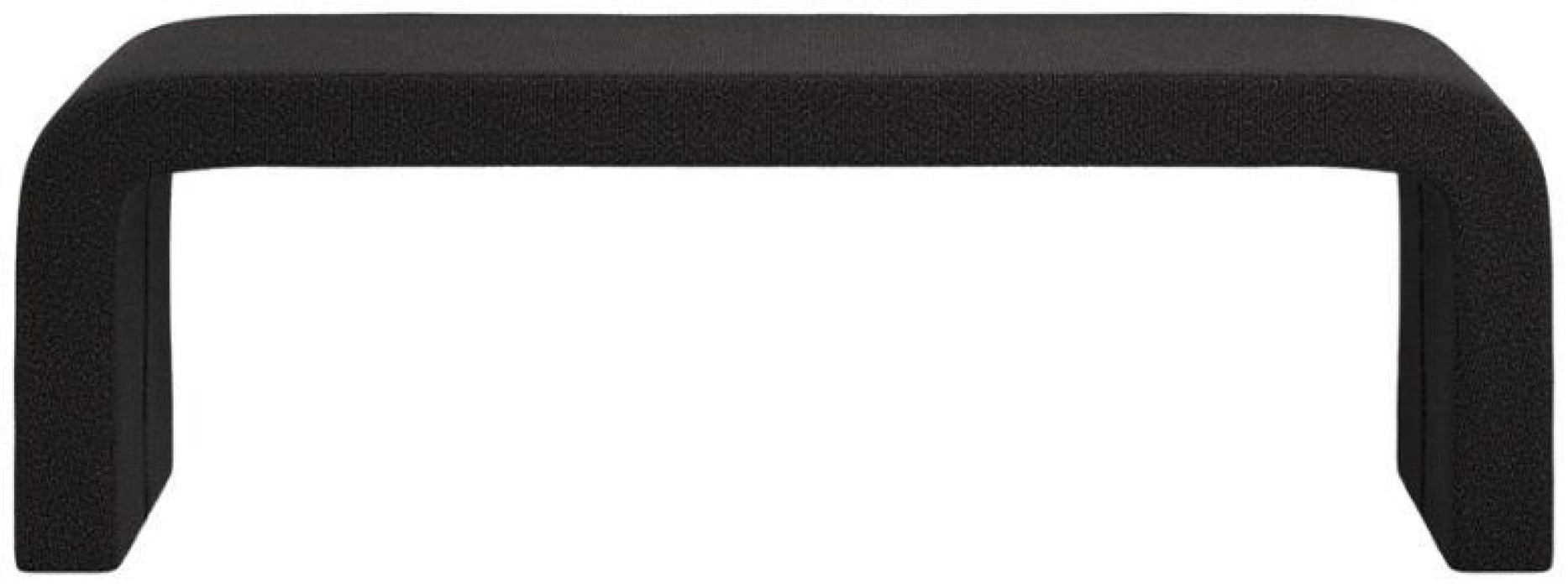Ren Black Boucle Fabric Bench