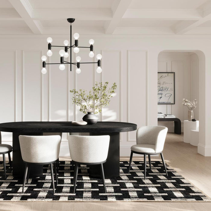 Rina Black Ash Veneer Dining Table