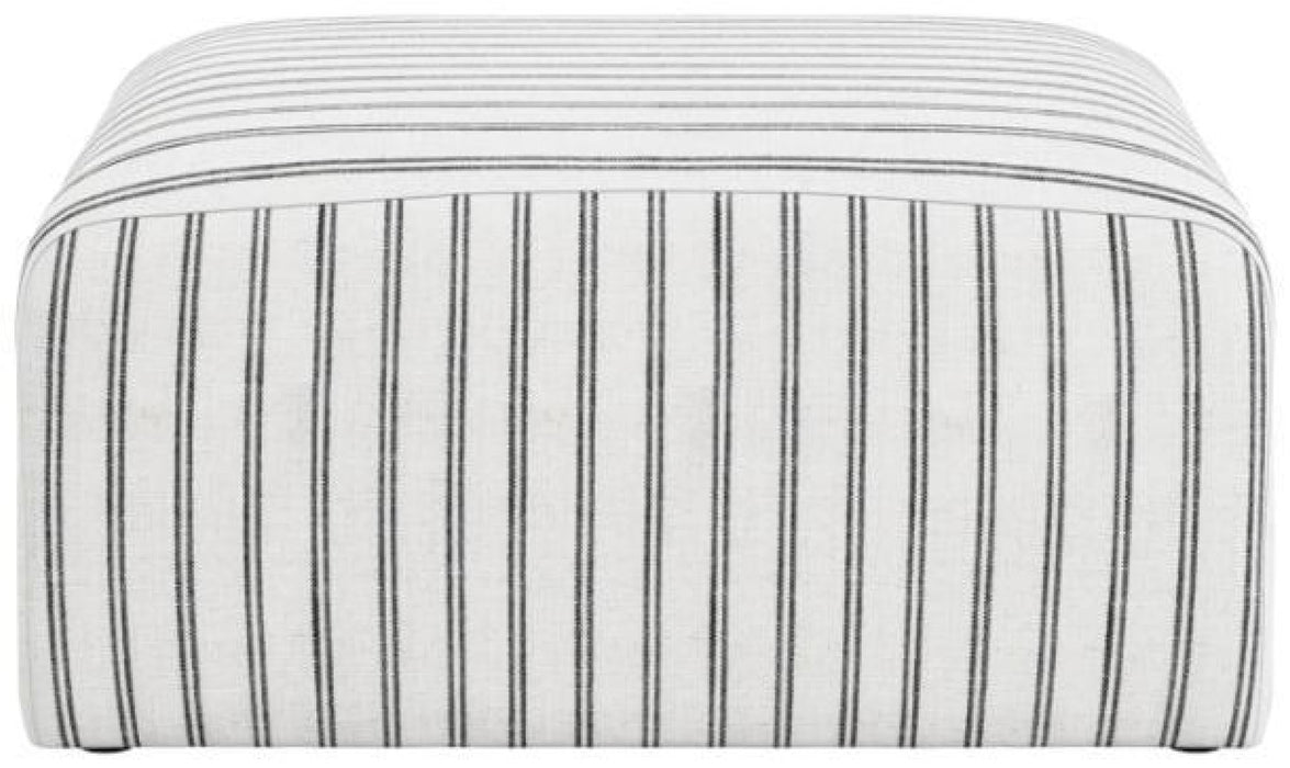 Ryder Chalk Fabric Thick Stripe Pouffe