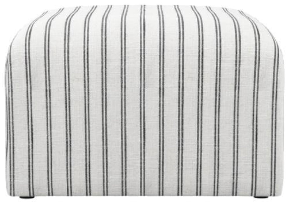 Ryder Chalk Fabric Thick Stripe Pouffe