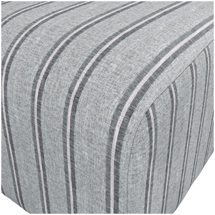 Ryder Grey Fabric Thick Stripe Pouffe