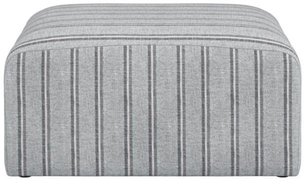 Ryder Grey Fabric Thick Stripe Pouffe