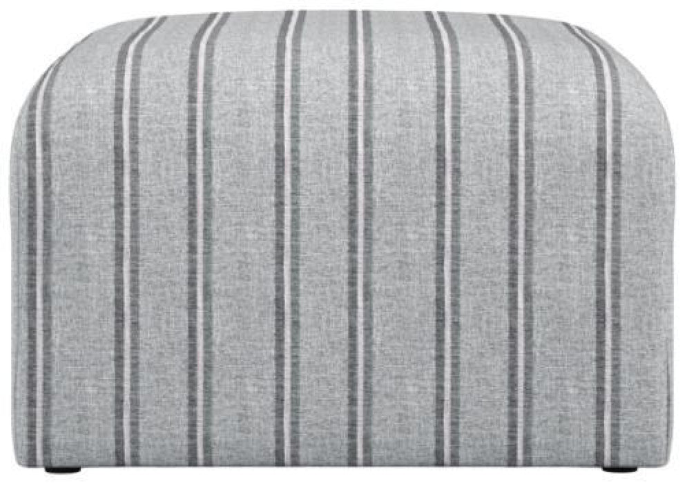 Ryder Grey Fabric Thick Stripe Pouffe