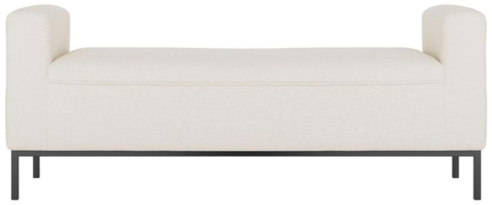 Serena Ivory Linen Blend Fabric Bench