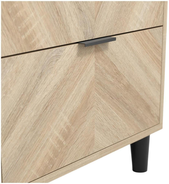 Stockholm Chevron Sonoma Oak 1 Door Wardrobe