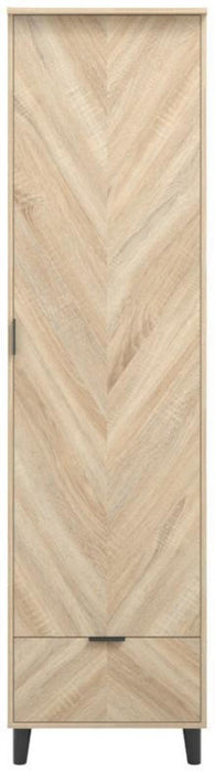 Stockholm Chevron Sonoma Oak 1 Door Wardrobe