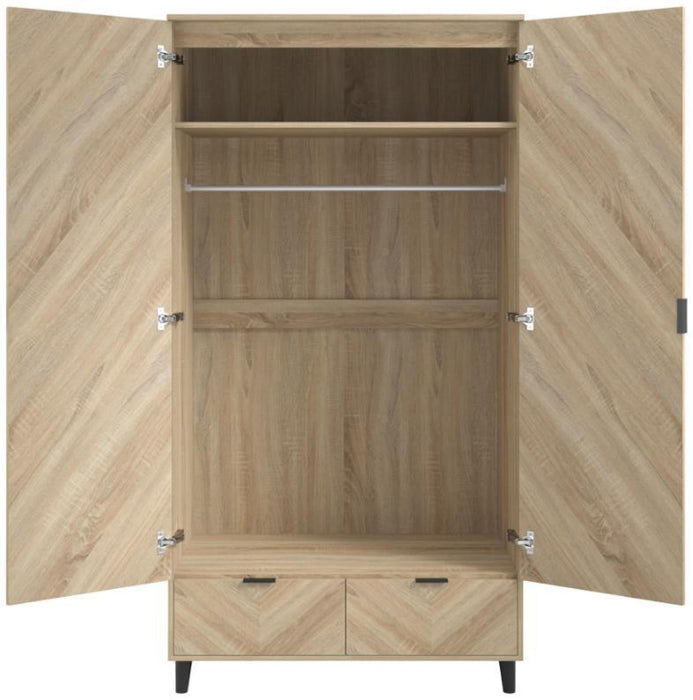Stockholm Chevron Sonoma Oak 2 Door Wardrobe