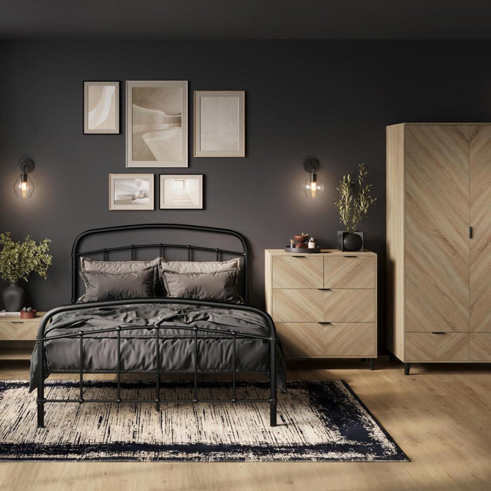 Stockholm Chevron Sonoma Oak 2 Door Wardrobe