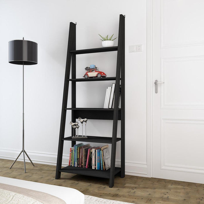 Tiva Ladder Black Bookcase