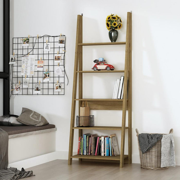Tiva Ladder Oak Bookcase