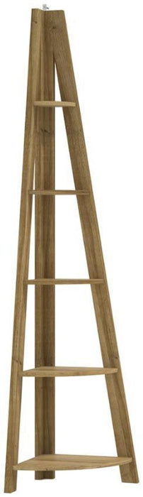 Tiva Ladder Oak Corner Shelving