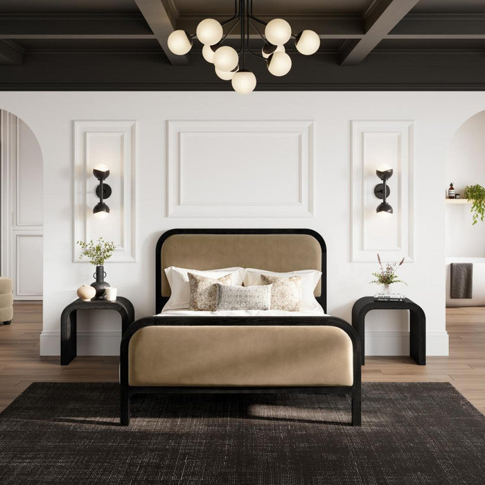 Ines Mole Velvet Fabric Double Bed