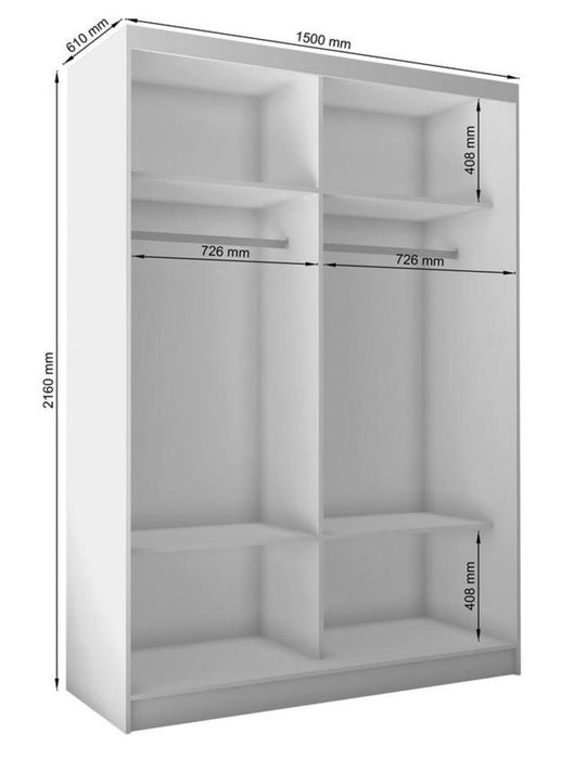 Felicity Oak 2 Door Sliding Wardrobe