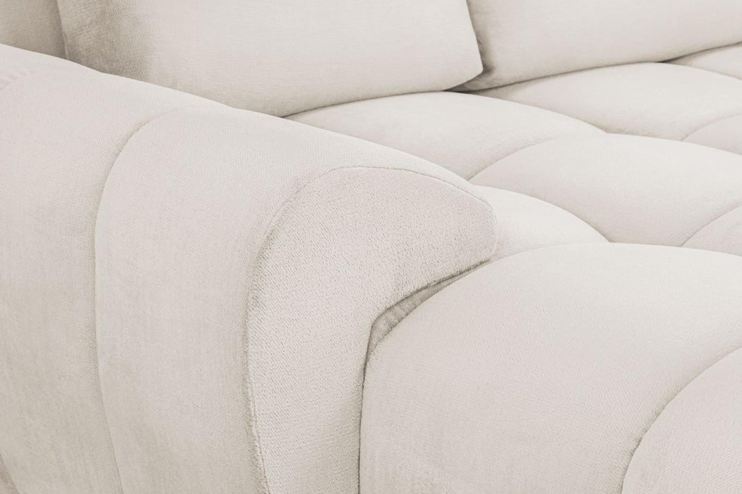 Azzuro Cream Velvet Fabric U Shape Corner Sofa Suite