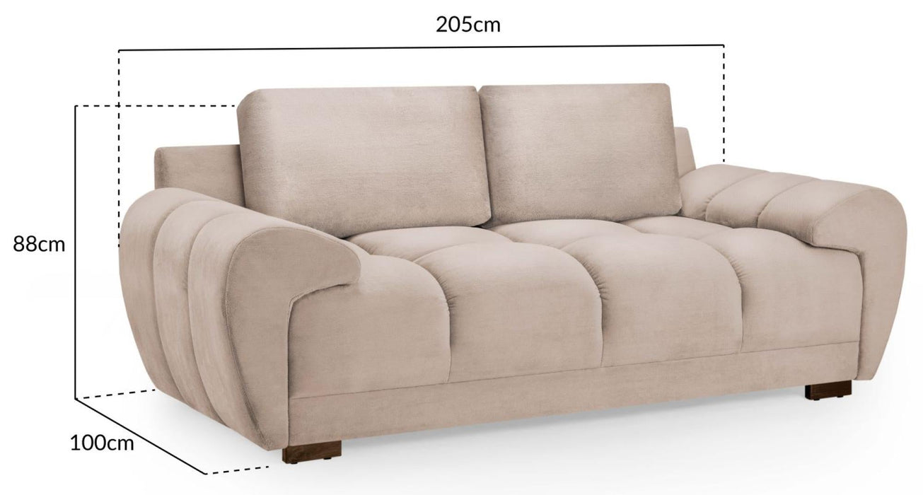 Azzuro Mocha Velvet Fabric 2 Seater Sofa