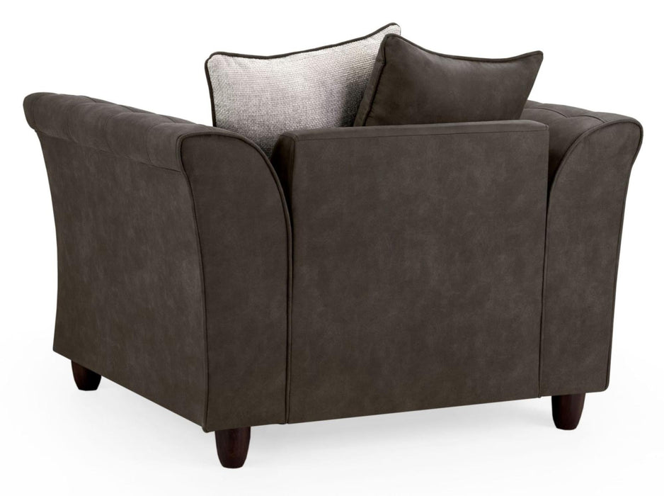 Bella Brown Faux Leather Armchair