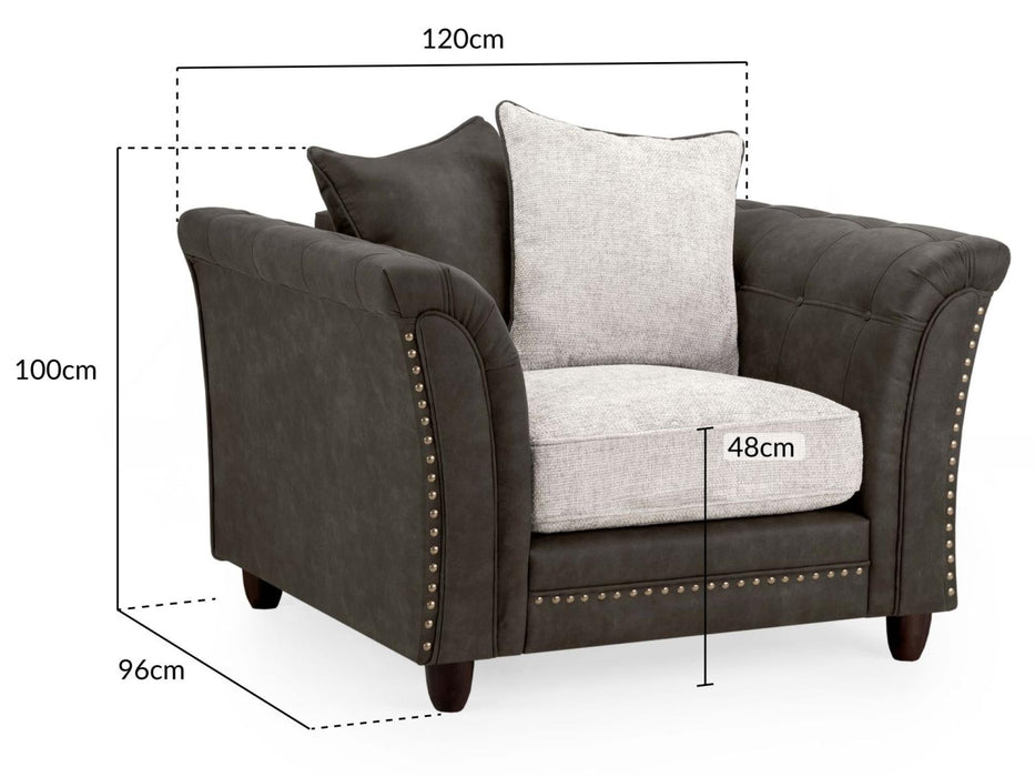 Bella Brown Faux Leather Armchair