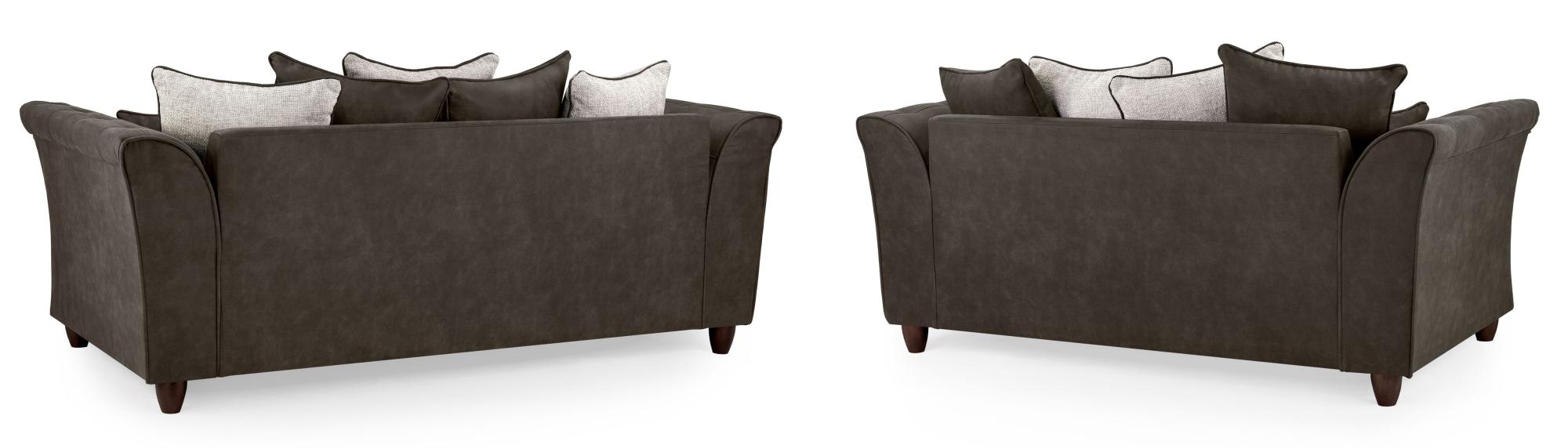 Bella Brown Faux Leather 3+2 Seater Sofa