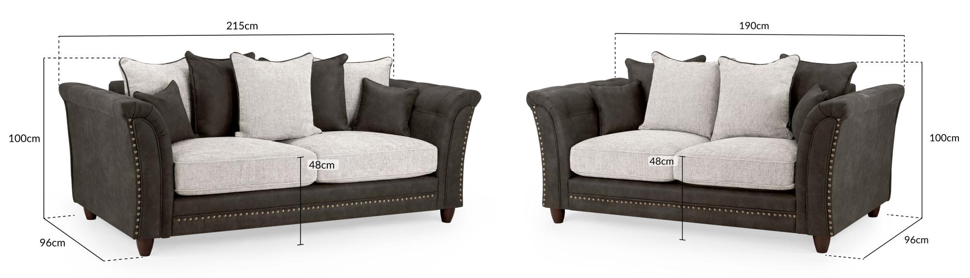 Bella Brown Faux Leather 3+2 Seater Sofa