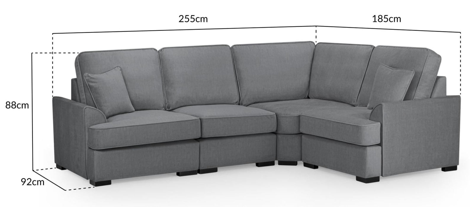 Funk Grey Fabric Universal Corner Sofa