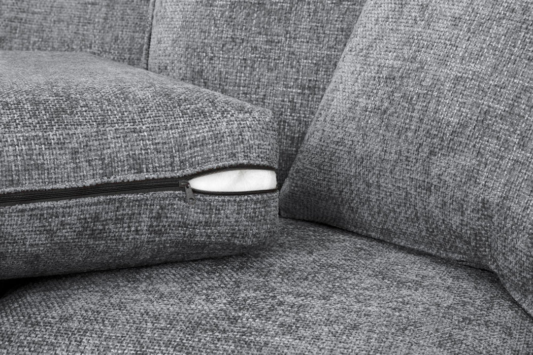 Nebraska Slate Grey Fabric Large Corner Sofa Suite