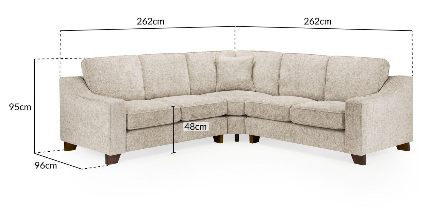Nebraska Beige Fabric Large Corner Sofa Suite