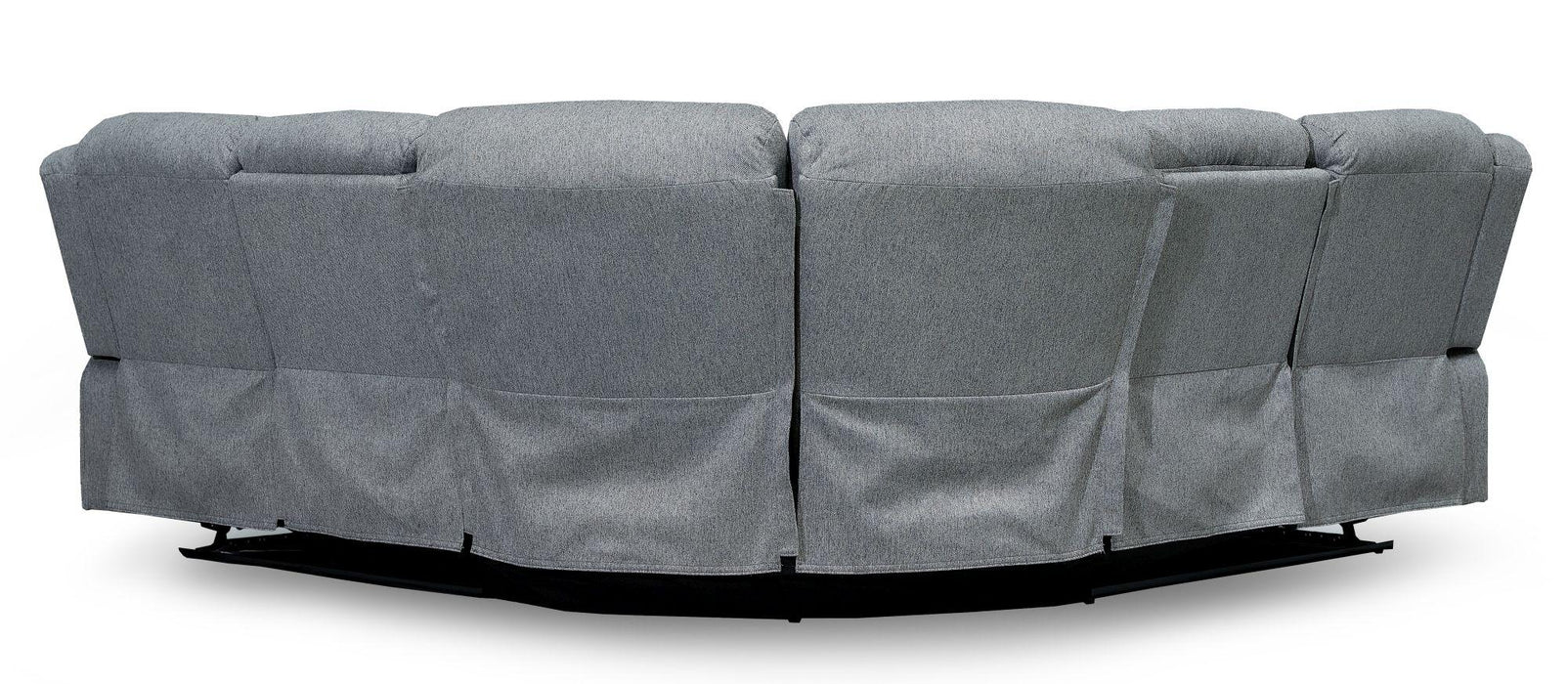 Linden Grey Fabric Large 2 Corner 2 Recliner Sofa Set