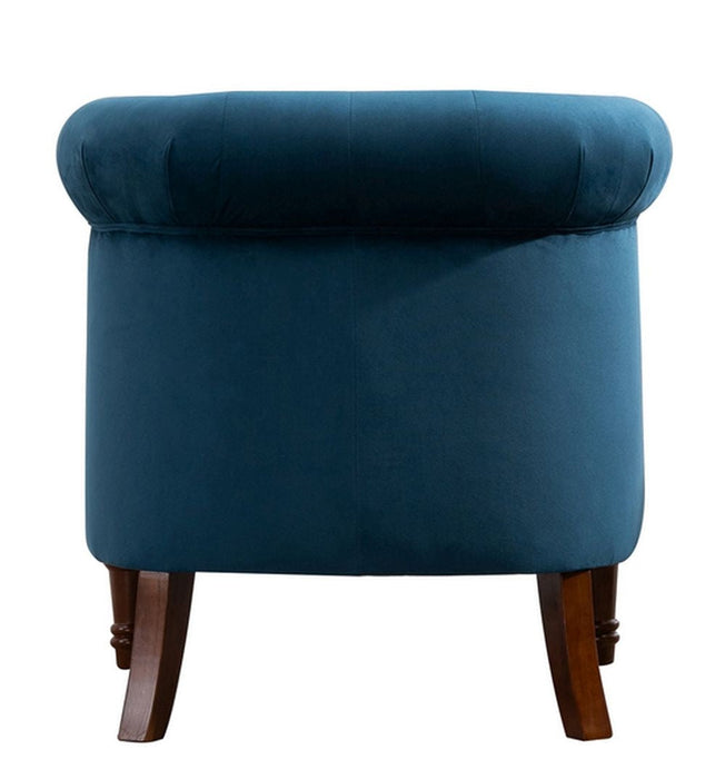 Freya Blue Velvet Fabric Accent Armchair