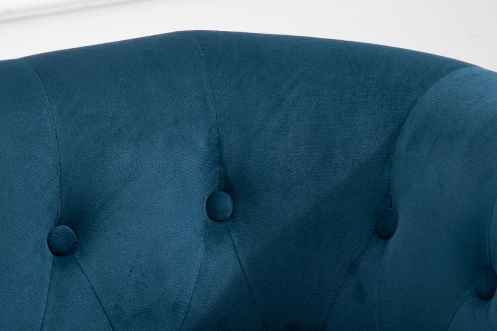 Freya Blue Velvet Fabric Accent Armchair
