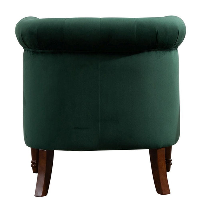 Freya Green Velvet Fabric Accent Armchair