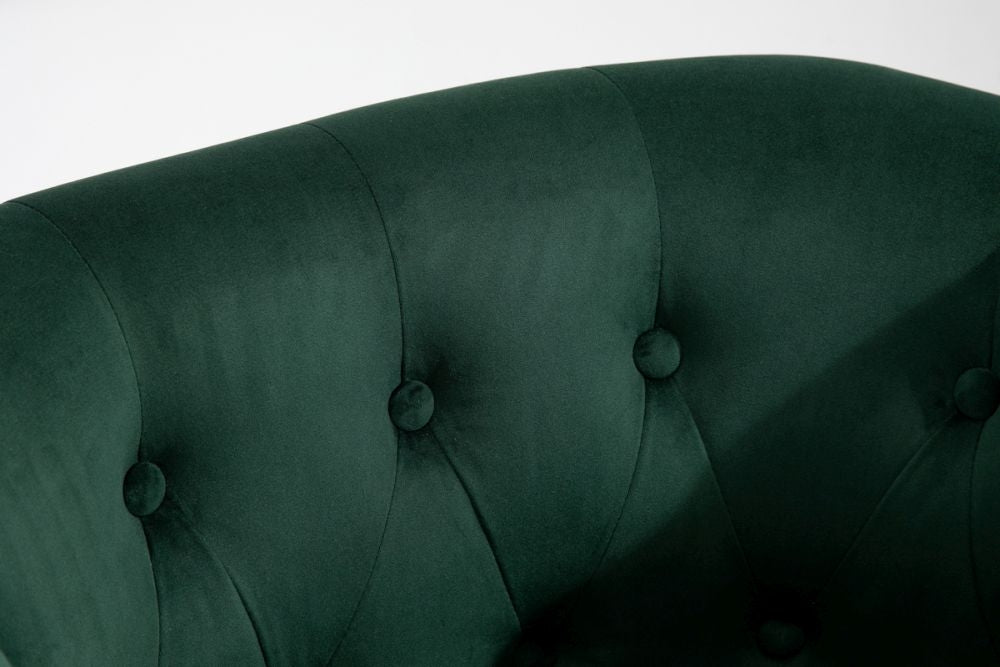 Freya Green Velvet Fabric Accent Armchair