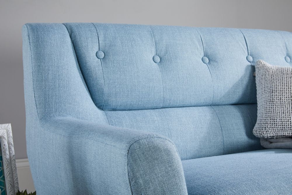 Lambeth Blue Fabric 2 Seater Sofa