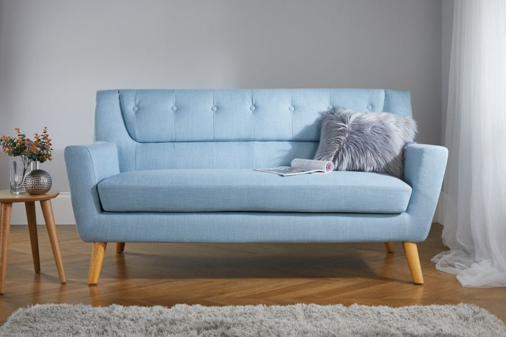 Lambeth Blue Fabric 3 Seater Sofa