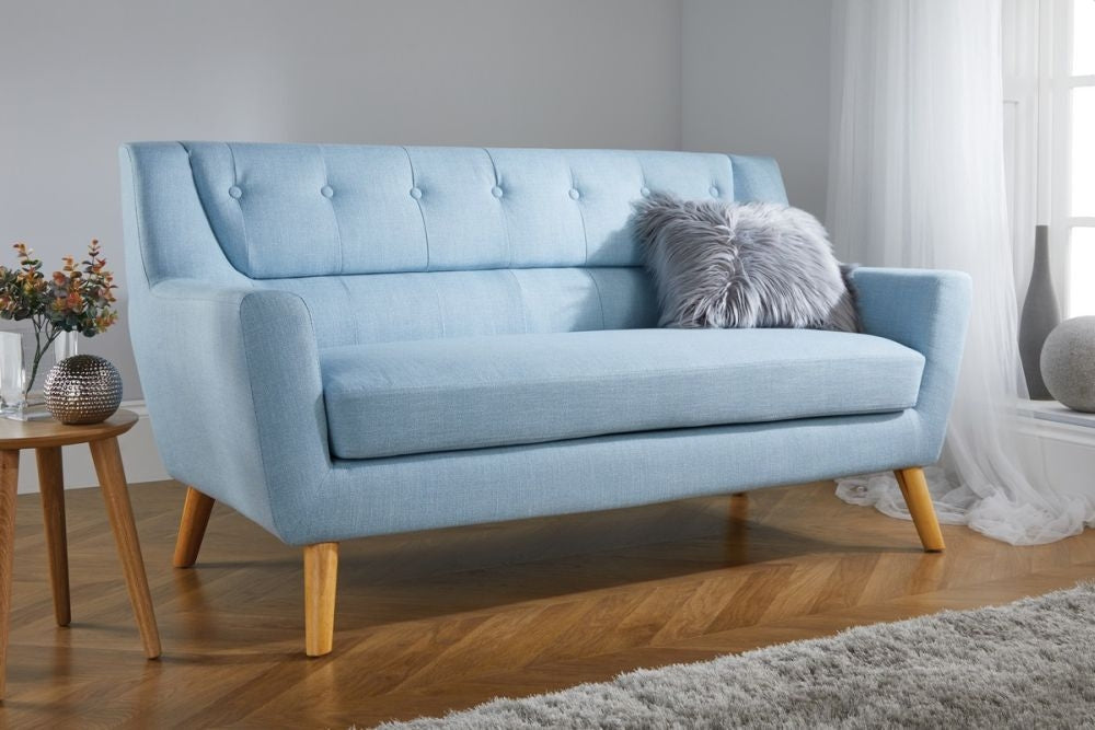 Lambeth Blue Fabric 3 Seater Sofa