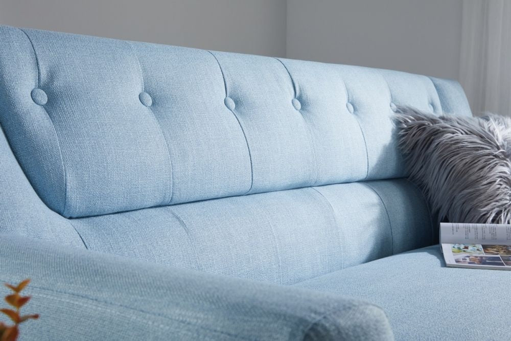 Lambeth Blue Fabric 3 Seater Sofa