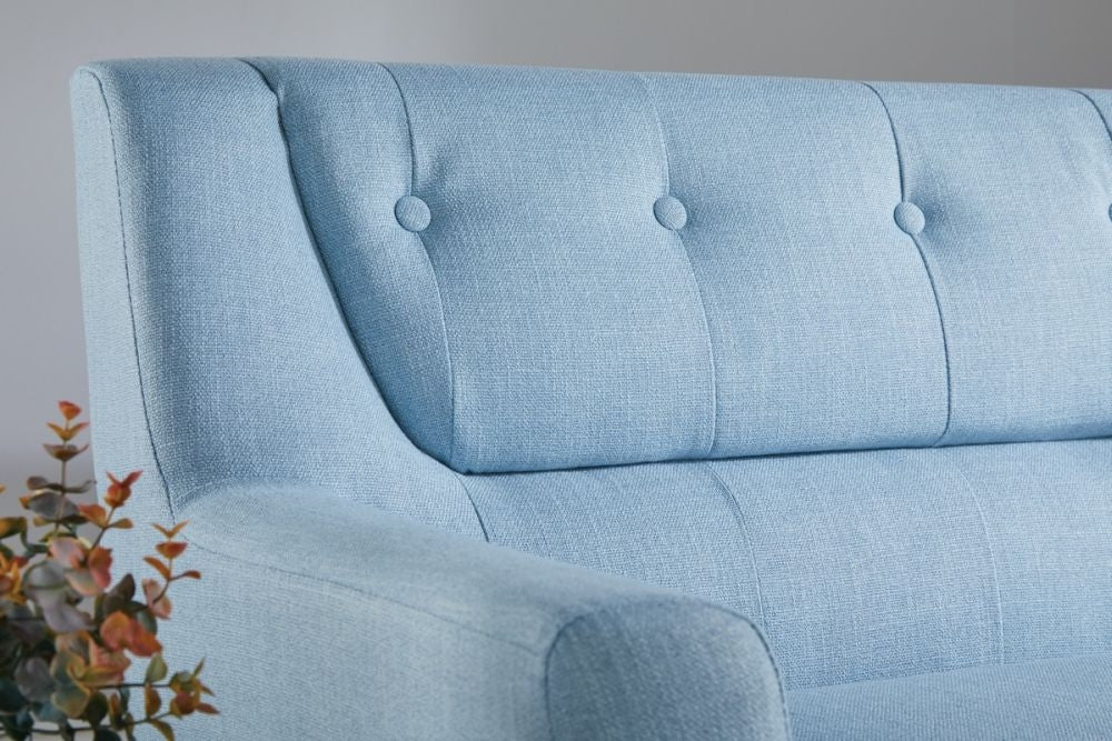 Lambeth Blue Fabric 3 Seater Sofa