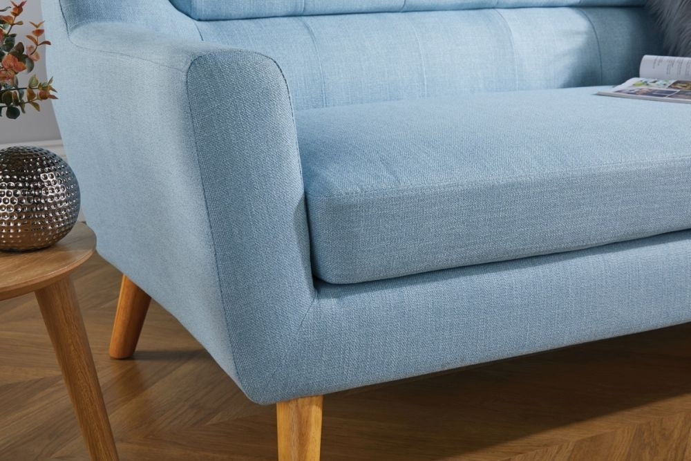 Lambeth Blue Fabric 3 Seater Sofa