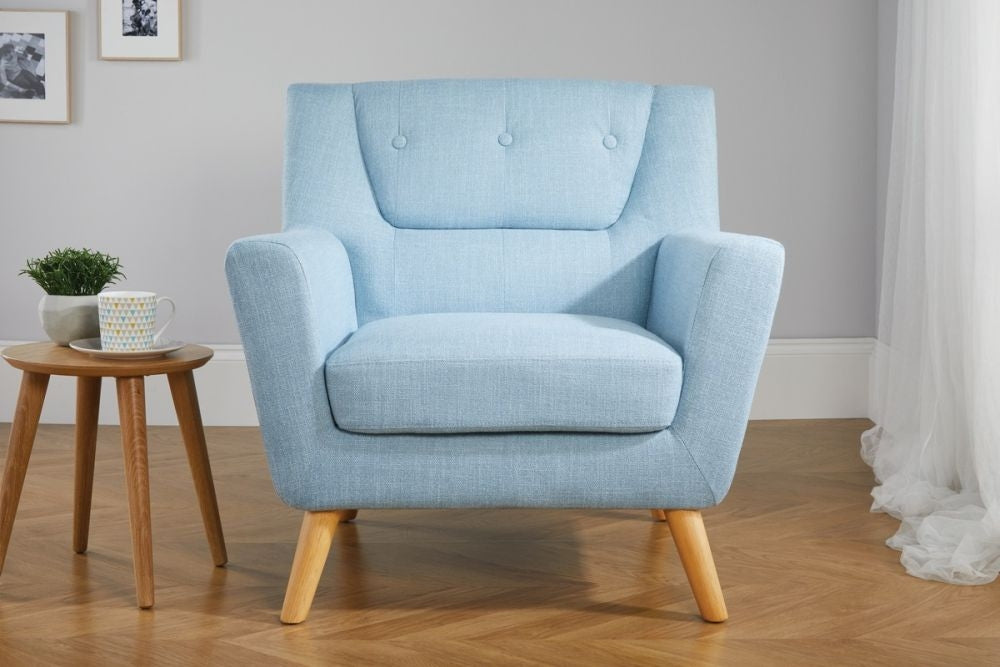 Lambeth Blue Fabric Armchair