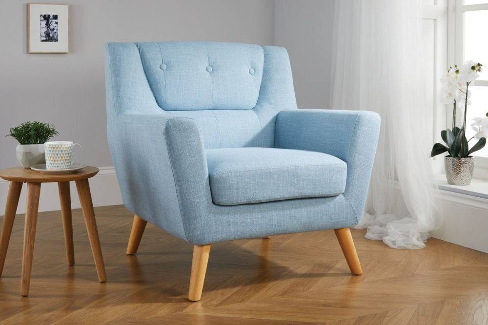 Lambeth Blue Fabric Armchair