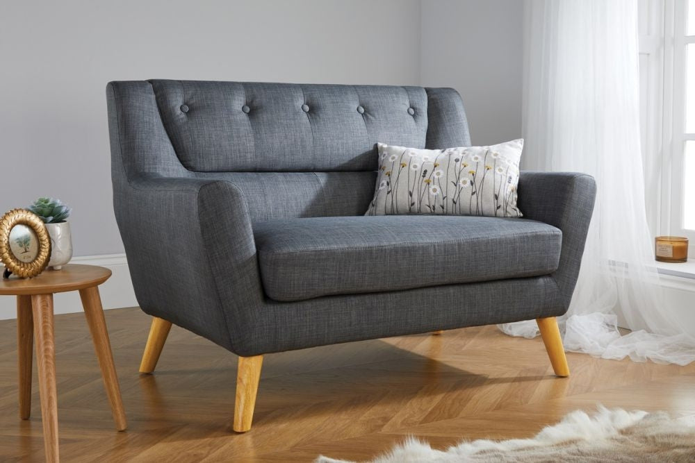 Lambeth Grey Fabric 2 Seater Sofa