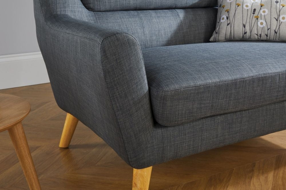 Lambeth Grey Fabric 2 Seater Sofa