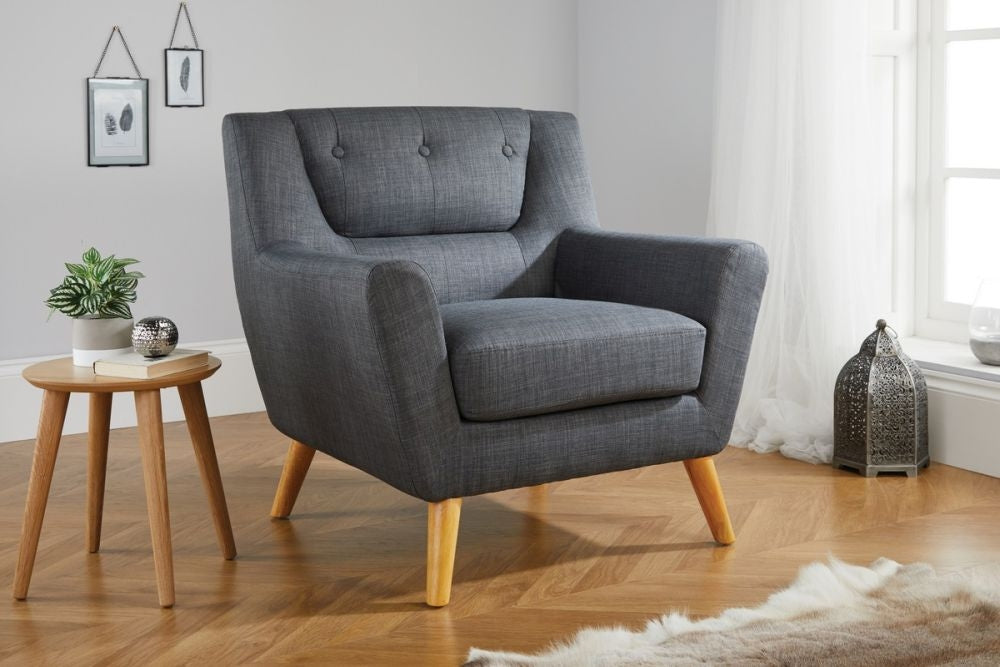 Lambeth Grey Fabric Armchair