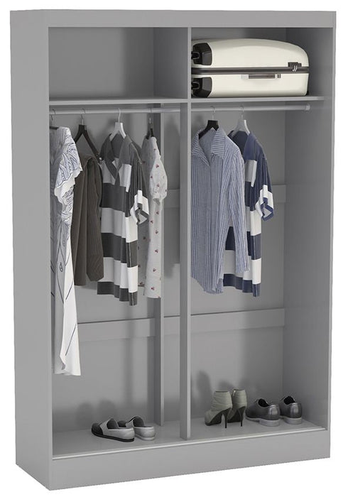 Lynx Grey 2 Door Sliding Mirrored Wardrobe
