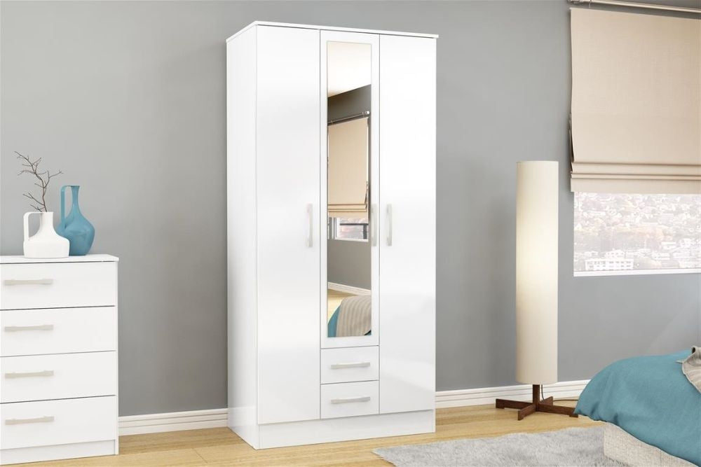 Lynx White 3 Door Combi Wardrobe