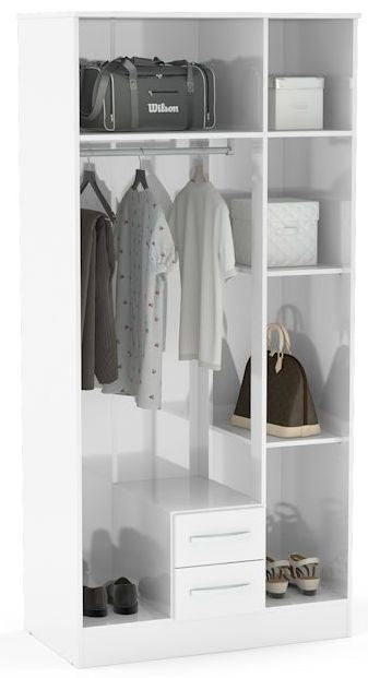 Lynx White 3 Door Combi Wardrobe