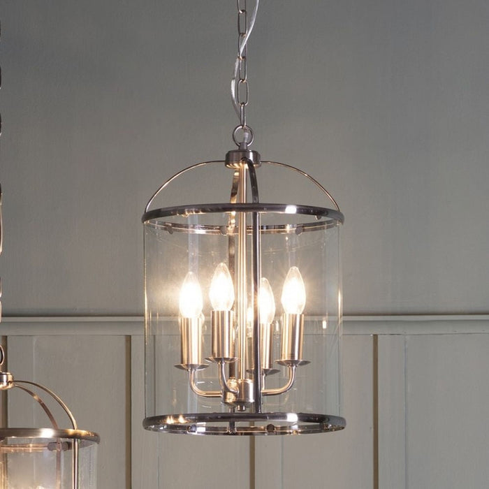 Lambeth Satin Nickel 4 Pendant Light