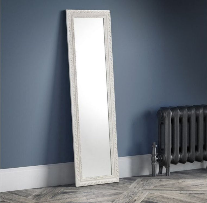 Allegro White Lacquer Rectangular Leaner Mirror - 38cm x 128cm
