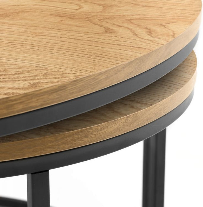 Bellini Oak Round Nest of 2 Round Coffee Table