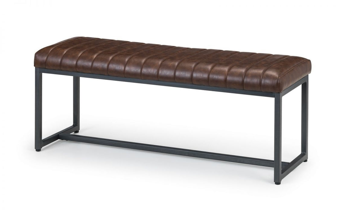 Brooklyn Brown Leather Dining Bench