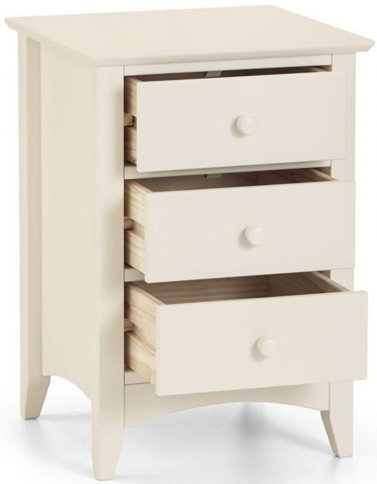 Cameo White Pine 3 Drawer Bedside Cabinet
